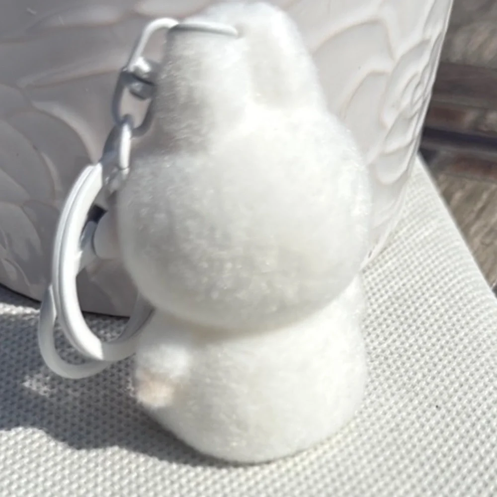 Adorable White Colored Fuzzy Bunny Labubu Keychain NEW with Tags